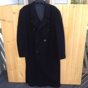 Vintage London Fog 100% Wool Navy Blue Trench Coat